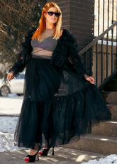 Long Sheer Tulle Skirt Skirts Kate Hewko Black XXL 