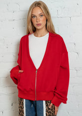 Low Cut Zip Sweatshirt