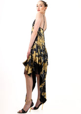 Metallic Draped Midi Dress Dresses Kate Hewko 