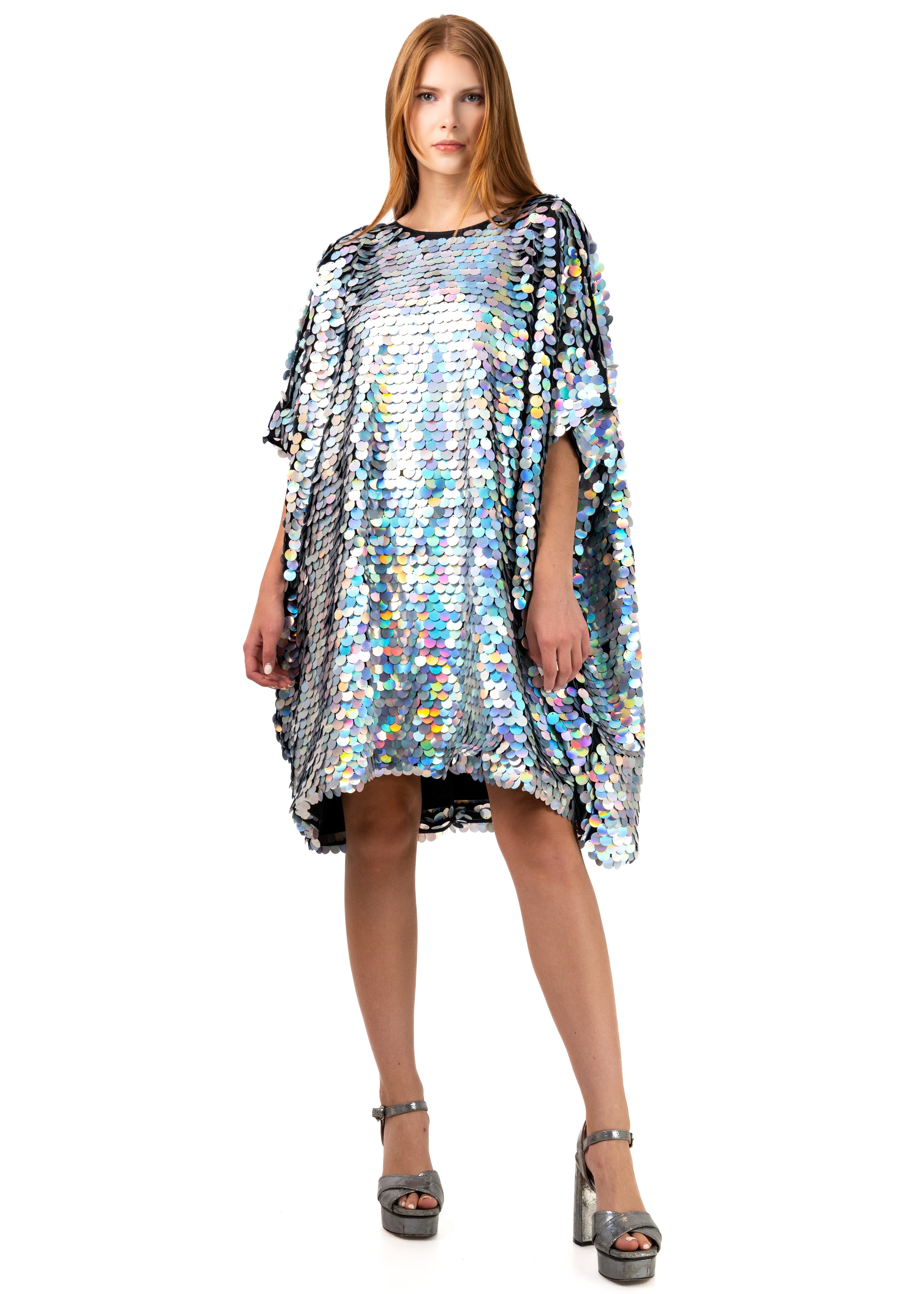 Iridescent Sequin Batwing Dress - Kate Hewko Kate Hewko Canada Iridescent Sequin Batwing Dress - Kate Hewko Kate Hewko Canada