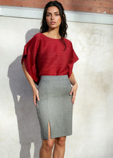 Minimalist Slit Pencil Skirt