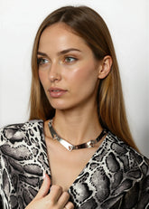 Minimalist Zipper Linked Choker