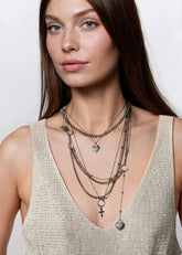 Multi Charm Layered Chain Necklace