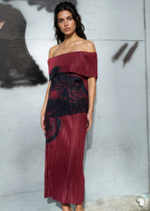 Off Shoulder Abstract Skirt Set