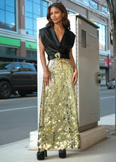 Ombre Sequin Maxi Skirt