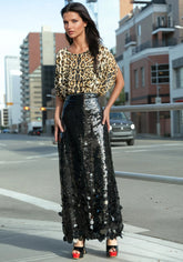 Ombre Sequin Maxi Skirt