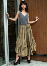 Oversized Drawstring Parachute Pants
