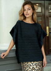 Oversized Pleated Glam Blouse
