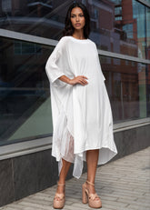 Oversized Ruffle Cut Out Tee Dress