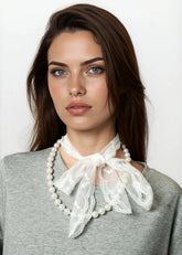 Pearl + Lace Neck Tie