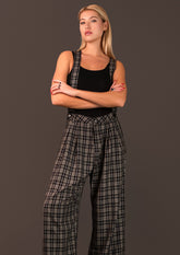 Plaid Wide Leg Overalls Pants Kate Hewko 