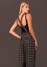 Plaid Wide Leg Overalls Pants Kate Hewko 