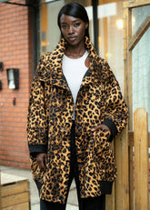 Quilted Batwing Leopard Jacket