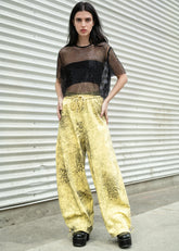 Rhinestone Animal Print Drawstring Pant