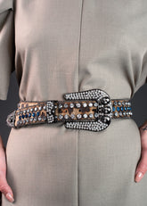 Rhinestone Skull Leopard Belt Belts Kate Hewko 