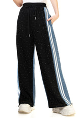 Rhinestone Studded Athleisure Denim Pant