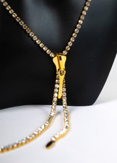 Rhinestone Zipper Chain Necklace Necklaces Kate Hewko 