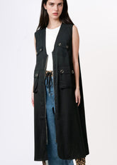 Rivet Zip Front Utility Vest