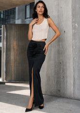 Rose Slit Pencil Skirt