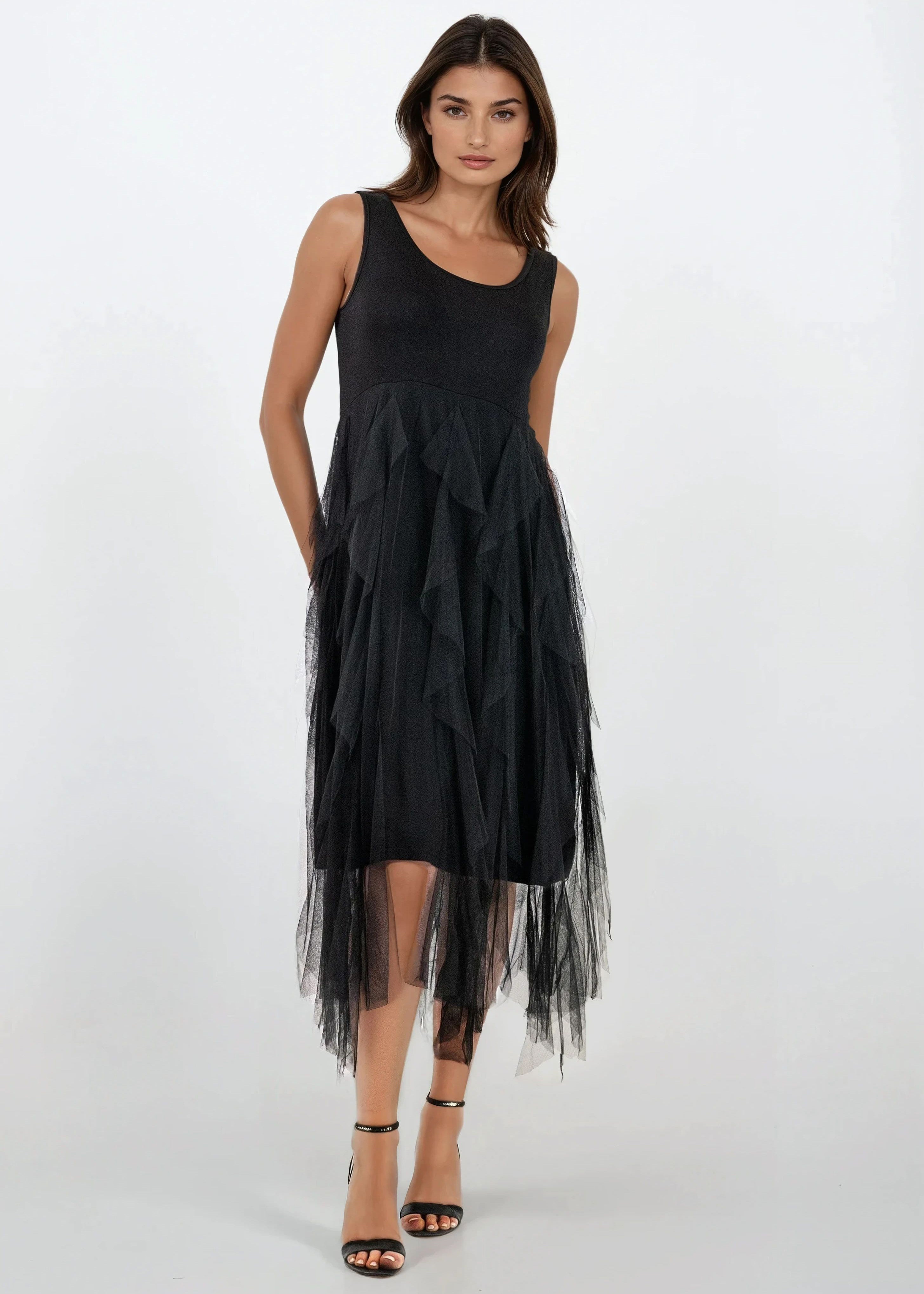 Slip Dress Canada LUCILLE Black Satin Flowy Slip Dress Slip Dress Canada LUCILLE Black Satin Flowy Slip Dress