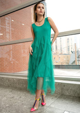 Ruffle Tulle Slip Dress Dresses Kate Hewko One Size Green 