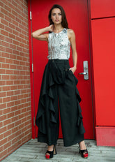 Ruffle Wrap Trousers