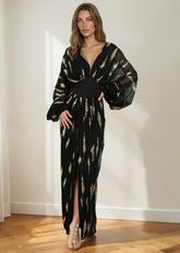 Sequin Brushstroke Draped Dress