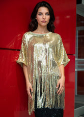 Sequin Tassel Hem Tee