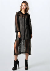 Sheer Mesh Hooded Overlay
