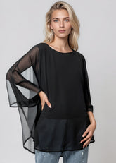 Sheer Poncho Blouse