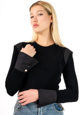 Shoulder Pad Long Sleeve Tee