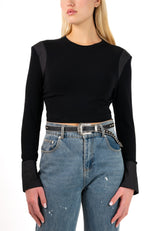 Shoulder Pad Long Sleeve Tee