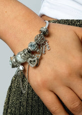 Silver Charm Bangle Bracelet