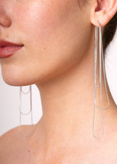 Silver Layered String Earrings Earrings Kate Hewko 