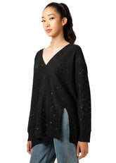 Sparkled V neck Sweater