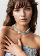 Stacked Rhinestone Glam Necklace