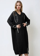 Statement Stitch Knit Sweater Dress