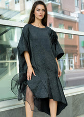 Textured Bloom Tunic Dress