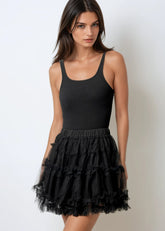 Tiered Tulle Mini Skort