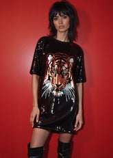 Tiger Head Sequin Tee