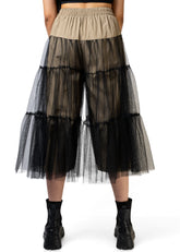 Tulle Accent Wide Leg Short