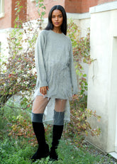 Tulle Hem Sweater Dress