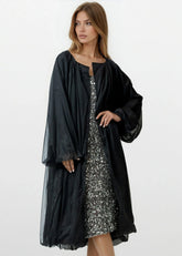 Tulle Overlay Duster Jacket