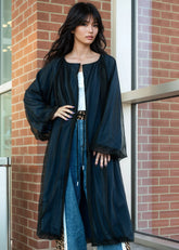 Tulle Overlay Duster Jacket