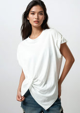 Twist Front Draped Tee