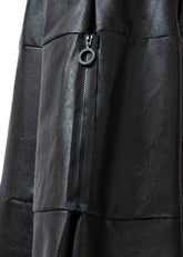 Vegan Leather A-Line Zip Skirt