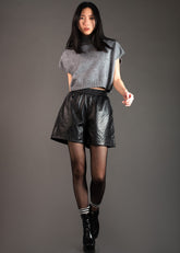 Vegan Leather Quilted Shorts Shorts Kate Hewko 