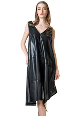 Vegan Leather Slip Dress