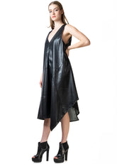 Vegan Leather Slip Dress