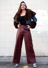 Vegan Leather Wide Leg Pant